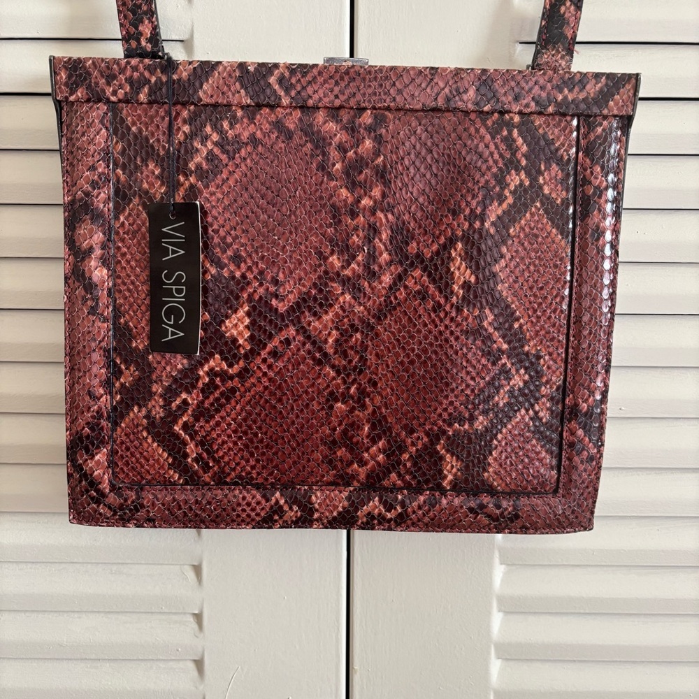 Via Spiga Snakeskin Genuine Leather Bag Vintage Made in Italy